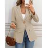 MEROKEETY Women’s Long Sleeve Blazer 2026 Fall Open Front Work Office Suit Jacket Business Casual Outfits(Sand)