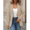 MEROKEETY Women’s Long Sleeve Blazer 2026 Fall Open Front Work Office Suit Jacket Business Casual Outfits(Sand)