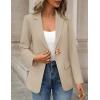 MEROKEETY Women’s Long Sleeve Blazer 2026 Fall Open Front Work Office Suit Jacket Business Casual Outfits(Sand)