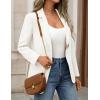 MEROKEETY Women’s Long Sleeve Blazer 2026 Fall Open Front Work Office Suit Jacket Business Casual Outfits(White)
