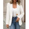 MEROKEETY Women’s Long Sleeve Blazer 2026 Fall Open Front Work Office Suit Jacket Business Casual Outfits(White)