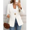 MEROKEETY Women’s Long Sleeve Blazer 2026 Fall Open Front Work Office Suit Jacket Business Casual Outfits(White)