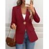 MEROKEETY Women’s Long Sleeve Blazer 2026 Fall Open Front Work Office Suit Jacket Business Casual Outfits(Winered)