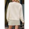 MEROKEETY Women’s Long Sleeve Knit Cardigan Sweaters 2025 Fall Crewneck Button Open Front Jackets with Pockets(Beige)