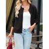 MEROKEETY Women’s Long Sleeve Knit Cardigan Sweaters 2025 Fall Crewneck Button Open Front Jackets with Pockets(Black)