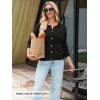 MEROKEETY Women’s Long Sleeve Knit Cardigan Sweaters 2025 Fall Crewneck Button Open Front Jackets with Pockets(Black)