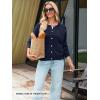 MEROKEETY Women’s Long Sleeve Knit Cardigan Sweaters 2025 Fall Crewneck Button Open Front Jackets with Pockets(Navy)