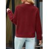 MEROKEETY Women’s Long Sleeve Knit Cardigan Sweaters 2025 Fall Crewneck Button Open Front Jackets with Pockets(Wine)