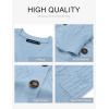 MEROKEETY Women’s Long Sleeve Open Front Cable Knit Crop Cardigans V Neck Button Sweaters with Pockets(Blue)