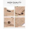 MEROKEETY Women’s Long Sleeve Open Front Cable Knit Crop Cardigans V Neck Button Sweaters with Pockets(Khaki)
