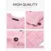 MEROKEETY Women’s Long Sleeve Open Front Cable Knit Crop Cardigans V Neck Button Sweaters with Pockets(Pink)