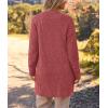 MEROKEETY Women’s Long Sleeve Soft Chunky Knit Sweater Open Front Cardigans Outwear Coat(A-tea Rose)