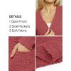 MEROKEETY Women’s Long Sleeve Soft Chunky Knit Sweater Open Front Cardigans Outwear Coat(A-tea Rose)