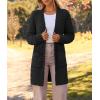 MEROKEETY Women’s Long Sleeve Soft Chunky Knit Sweater Open Front Cardigans Outwear Coat(Bat Black)