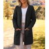 MEROKEETY Women’s Long Sleeve Soft Chunky Knit Sweater Open Front Cardigans Outwear Coat(Bat Black)