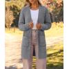 MEROKEETY Women’s Long Sleeve Soft Chunky Knit Sweater Open Front Cardigans Outwear Coat(Bat Grey)
