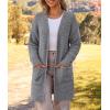 MEROKEETY Women’s Long Sleeve Soft Chunky Knit Sweater Open Front Cardigans Outwear Coat(Bat Grey)