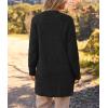 MEROKEETY Women’s Long Sleeve Soft Chunky Knit Sweater Open Front Cardigans Outwear Coat(Black)