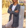 MEROKEETY Women’s Long Sleeve Soft Chunky Knit Sweater Open Front Cardigans Outwear Coat(Charcoal)