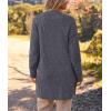 MEROKEETY Women’s Long Sleeve Soft Chunky Knit Sweater Open Front Cardigans Outwear Coat(Charcoal)