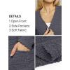 MEROKEETY Women’s Long Sleeve Soft Chunky Knit Sweater Open Front Cardigans Outwear Coat(Charcoal)