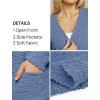 MEROKEETY Women’s Long Sleeve Soft Chunky Knit Sweater Open Front Cardigans Outwear Coat(Dusty Blue)