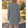 MEROKEETY Women’s Long Sleeve Soft Chunky Knit Sweater Open Front Cardigans Outwear Coat(Grey)