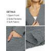 MEROKEETY Women’s Long Sleeve Soft Chunky Knit Sweater Open Front Cardigans Outwear Coat(Grey)