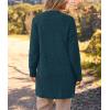 MEROKEETY Women’s Long Sleeve Soft Chunky Knit Sweater Open Front Cardigans Outwear Coat(Hunter Green)
