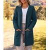MEROKEETY Women’s Long Sleeve Soft Chunky Knit Sweater Open Front Cardigans Outwear Coat(Hunter Green)
