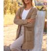 MEROKEETY Women’s Long Sleeve Soft Chunky Knit Sweater Open Front Cardigans Outwear Coat(Mocha)