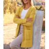 MEROKEETY Women’s Long Sleeve Soft Chunky Knit Sweater Open Front Cardigans Outwear Coat(Mustard)