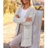 MEROKEETY Women’s Long Sleeve Soft Chunky Knit Sweater Open Front Cardigans Outwear Coat(Off-white)