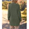 MEROKEETY Women’s Long Sleeve Soft Chunky Knit Sweater Open Front Cardigans Outwear Coat(Olive)
