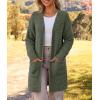 MEROKEETY Women’s Long Sleeve Soft Chunky Knit Sweater Open Front Cardigans Outwear Coat(Olive)