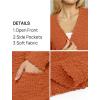 MEROKEETY Women’s Long Sleeve Soft Chunky Knit Sweater Open Front Cardigans Outwear Coat(Orange)