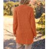 MEROKEETY Women’s Long Sleeve Soft Chunky Knit Sweater Open Front Cardigans Outwear Coat(Orange)