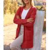 MEROKEETY Women’s Long Sleeve Soft Chunky Knit Sweater Open Front Cardigans Outwear Coat(Red)