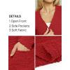 MEROKEETY Women’s Long Sleeve Soft Chunky Knit Sweater Open Front Cardigans Outwear Coat(Red)