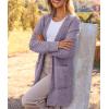 MEROKEETY Women’s Long Sleeve Soft Chunky Knit Sweater Open Front Cardigans Outwear Coat(Taro)