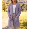 MEROKEETY Women’s Long Sleeve Soft Chunky Knit Sweater Open Front Cardigans Outwear Coat(Taro)
