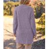 MEROKEETY Women’s Long Sleeve Soft Chunky Knit Sweater Open Front Cardigans Outwear Coat(Taro)
