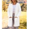 MEROKEETY Women’s Long Sleeve Soft Chunky Knit Sweater Open Front Cardigans Outwear Coat(White)