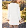 MEROKEETY Women’s Long Sleeve Soft Chunky Knit Sweater Open Front Cardigans Outwear Coat(White)