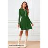 MEROKEETY Women’s Long Sleeve V Neck Sweater Dress 2026 Fall Button Knit Pleated Mini Work Dresses(Green)