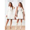 MEROKEETY Women’s Long Sleeve V Neck Sweater Dress 2026 Fall Button Knit Pleated Mini Work Dresses(White)