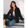 MEROKEETY Womens Long Sleeve Zip Up Sweatshirts Jackets Casual Loose Outwear with Pockets(Black)