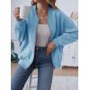 MEROKEETY Womens Long Sleeve Zip Up Sweatshirts Jackets Casual Loose Outwear with Pockets(Blue)