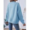 MEROKEETY Womens Long Sleeve Zip Up Sweatshirts Jackets Casual Loose Outwear with Pockets(Blue)