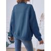 MEROKEETY Womens Long Sleeve Zip Up Sweatshirts Jackets Casual Loose Outwear with Pockets(Darkblue)